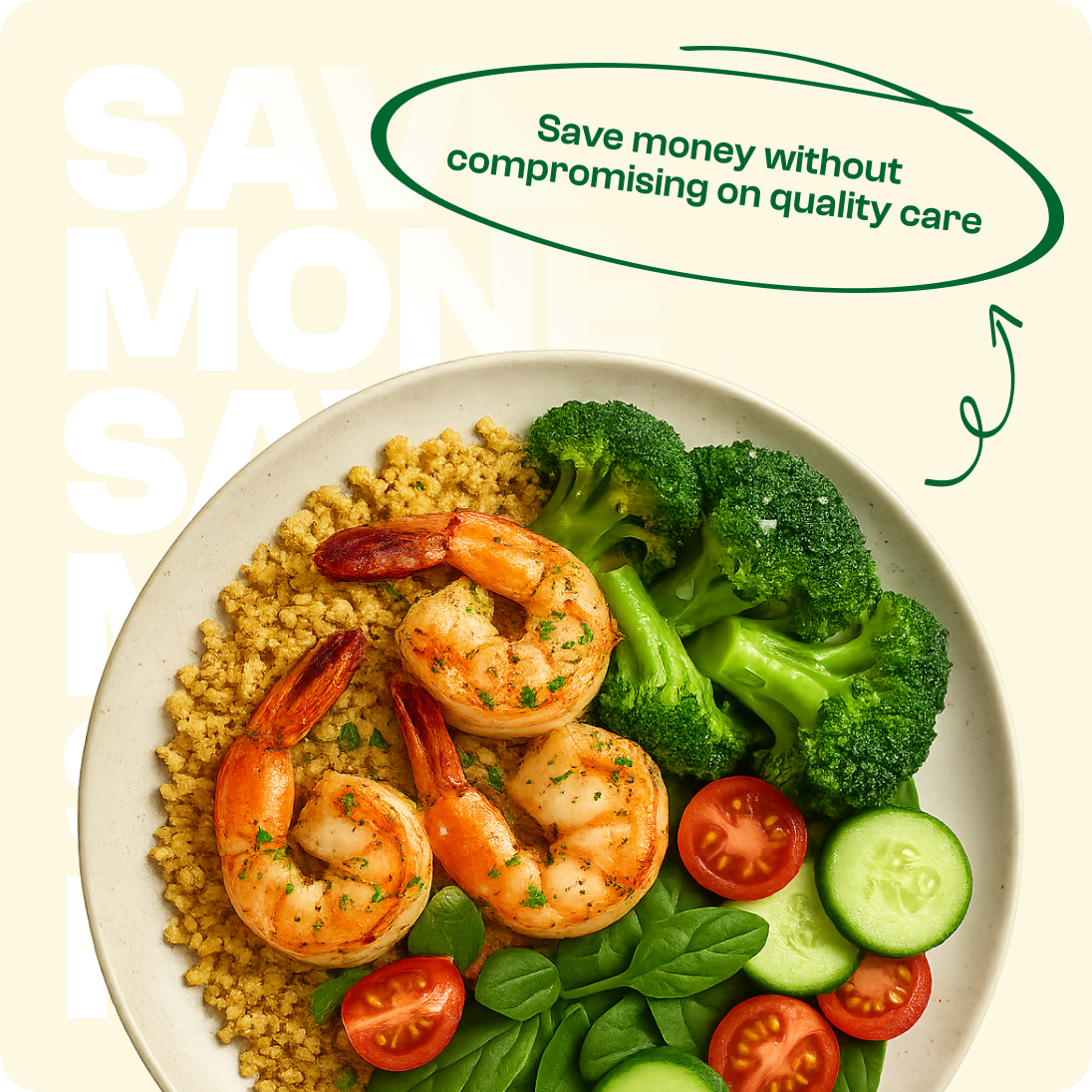 Healthy nutrition meal